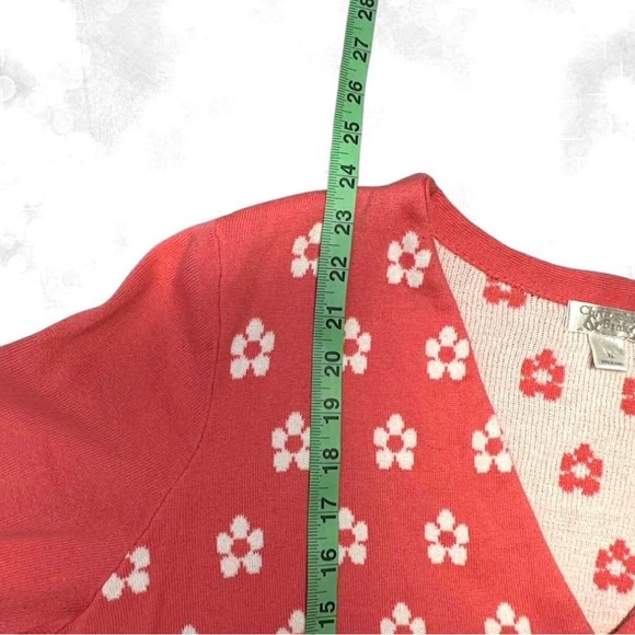 Y2K Girly Colorful Flower Cardigan With Flower Button Closure. - Picture 5 of 7